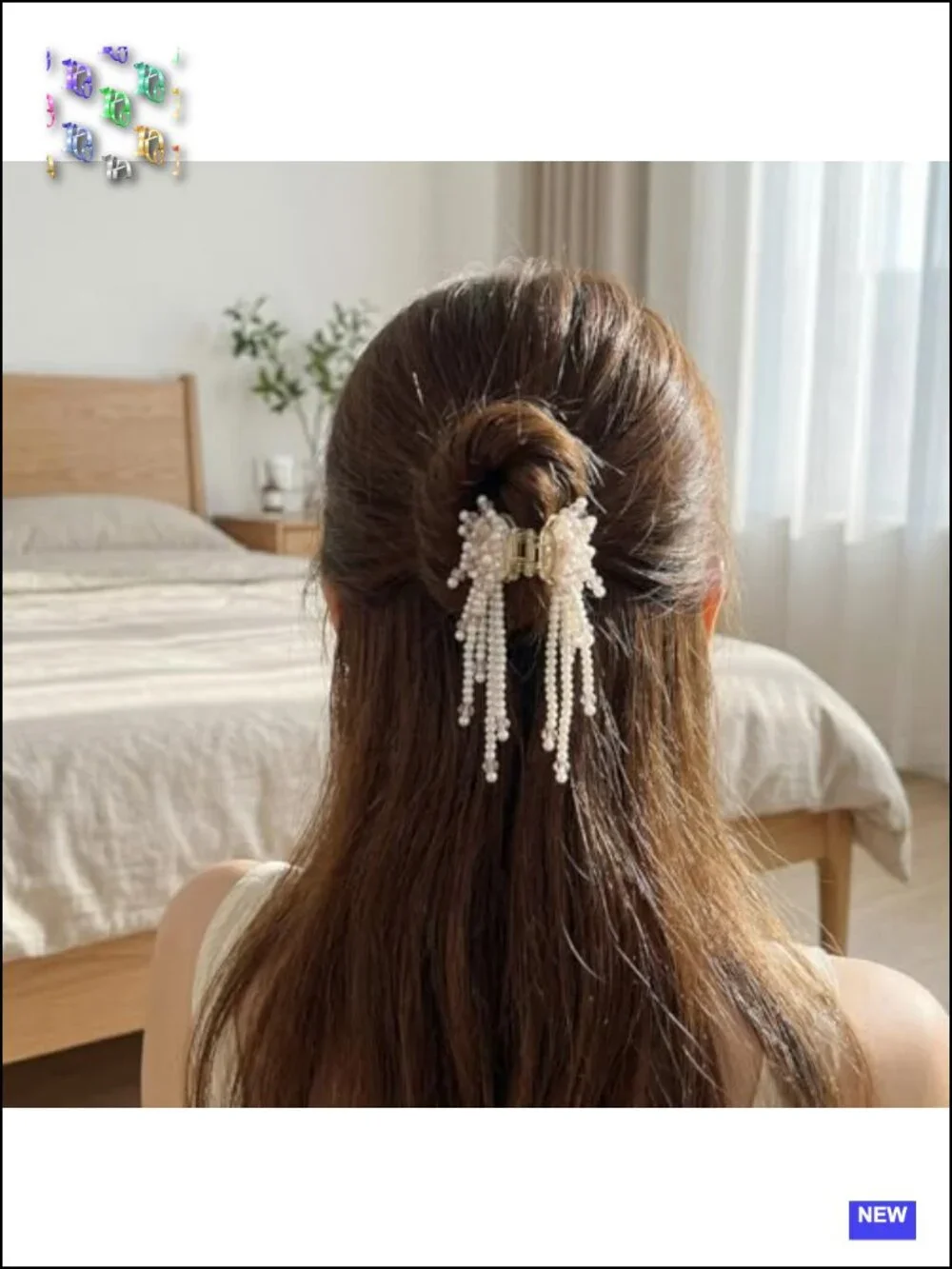 3 French Rhinestone Pearl Tassel Hair Clips Non Slip Pins Party Wedding